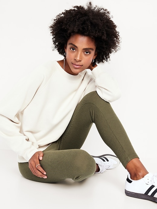 Image number 3 showing, High-Waisted Cozy Ribbed Leggings