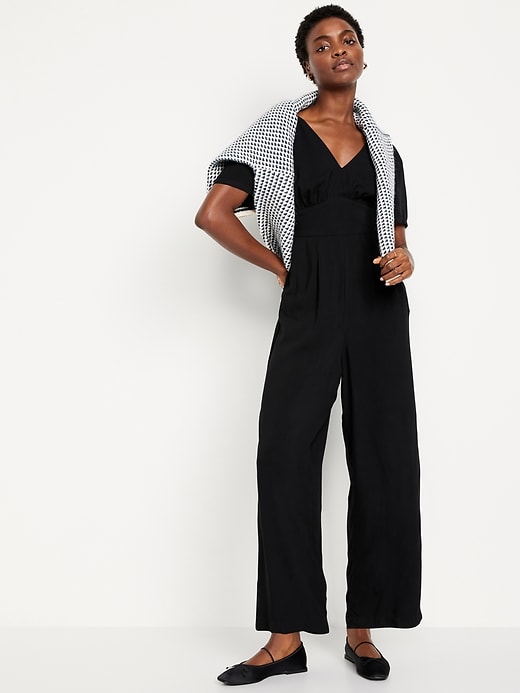 Image number 4 showing, Waist-Defined Puff-Sleeve Jumpsuit