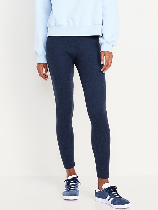 Image number 1 showing, High-Waisted Cozy Ribbed Leggings