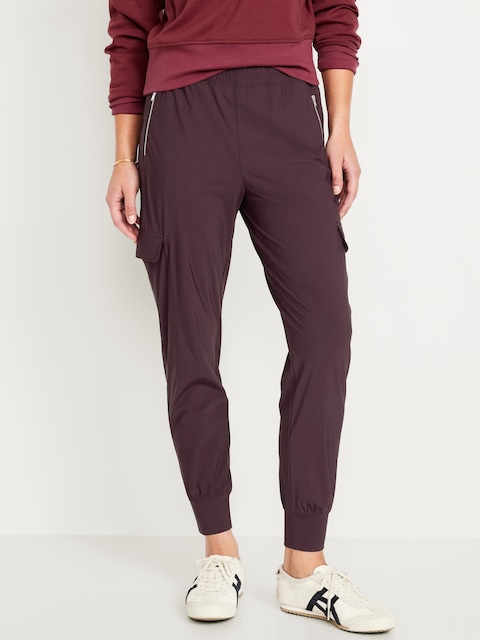 Pantalon de jogging cargo Tech élégant à taille haute
