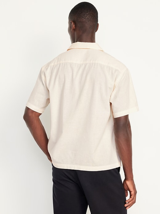 Image number 5 showing, Short-Sleeve Crop Camp Shirt