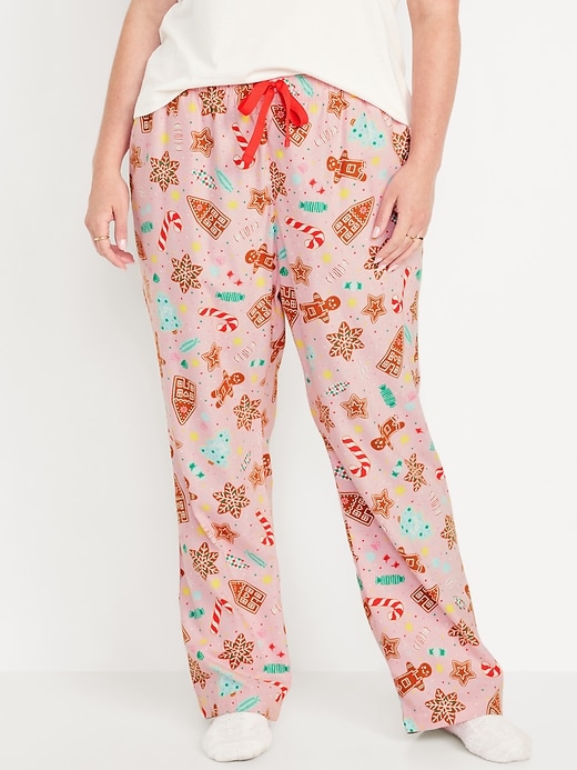 Image number 5 showing, Mid-Rise Printed Flannel Pajama Pants