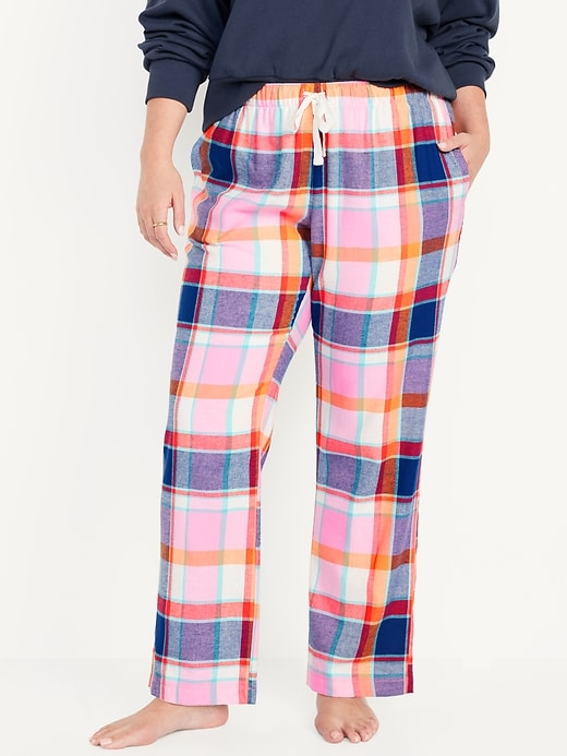 Image number 5 showing, Mid-Rise Flannel Pajama Pants for Women