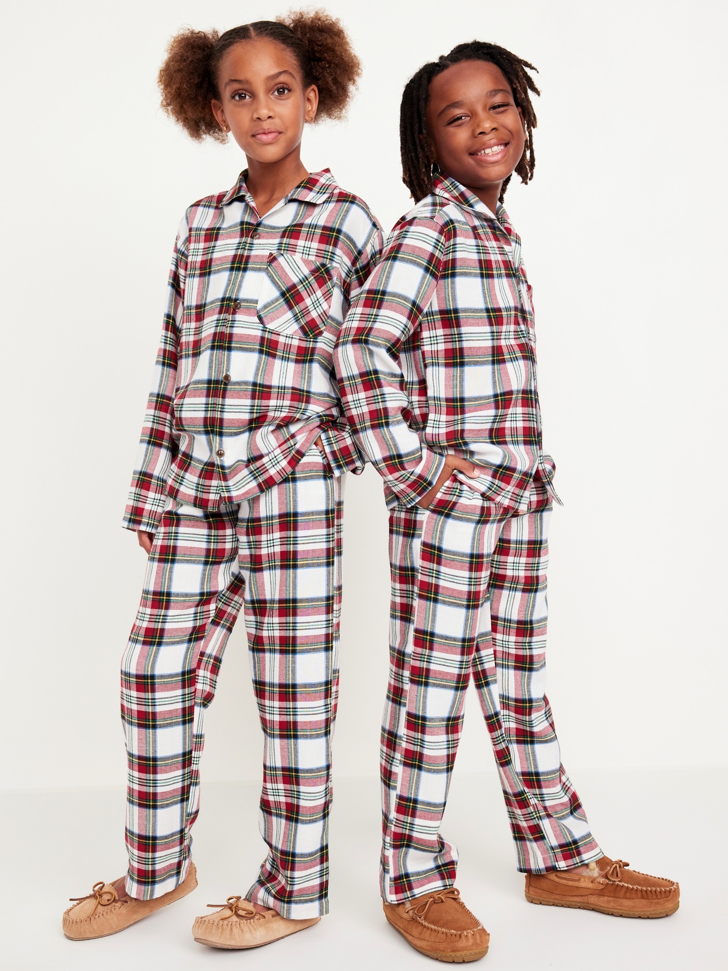 Gender-Neutral Printed Button-Front Pajama Set for Kids