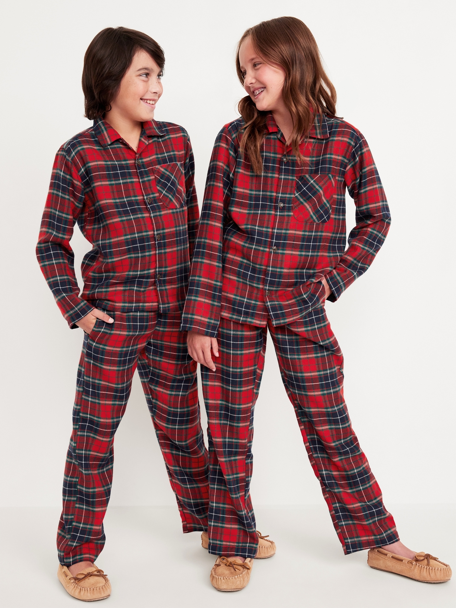 Gender-Neutral Printed Button-Front Pajama Set for Kids