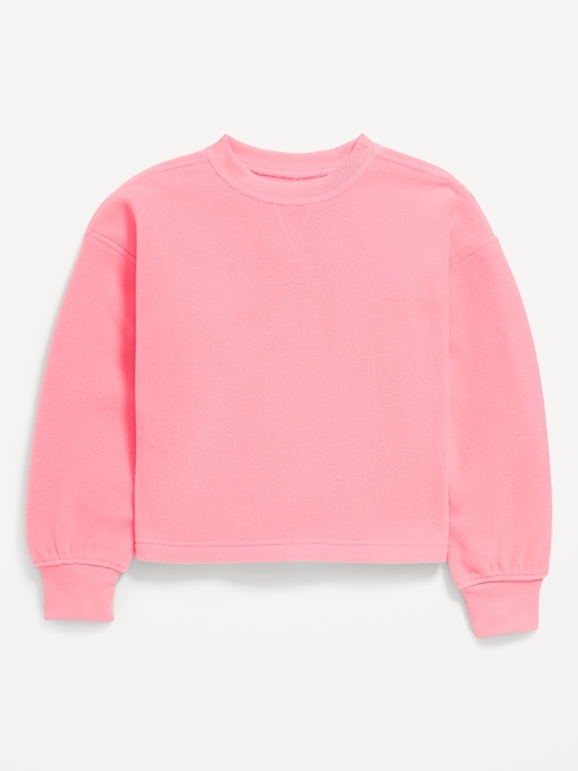 View large product image 1 of 2. Long-Sleeve Microfleece Crew-Neck Sweatshirt for Girls