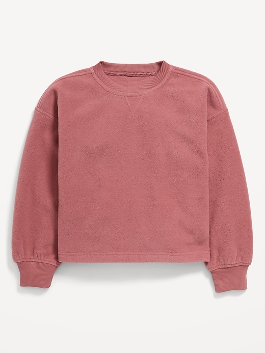 View large product image 1 of 2. Long-Sleeve Microfleece Crew-Neck Sweatshirt for Girls