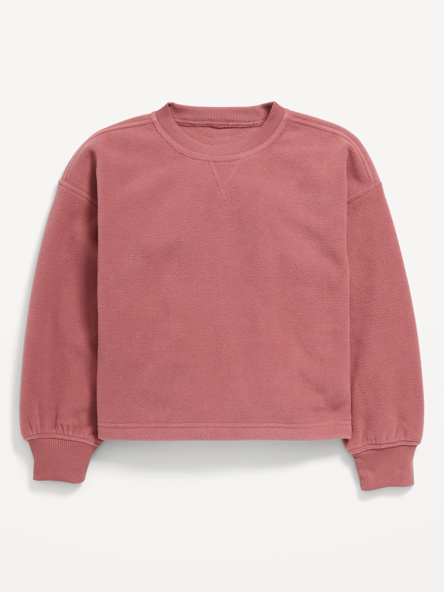 Long-Sleeve Microfleece Crew-Neck Sweatshirt for Girls