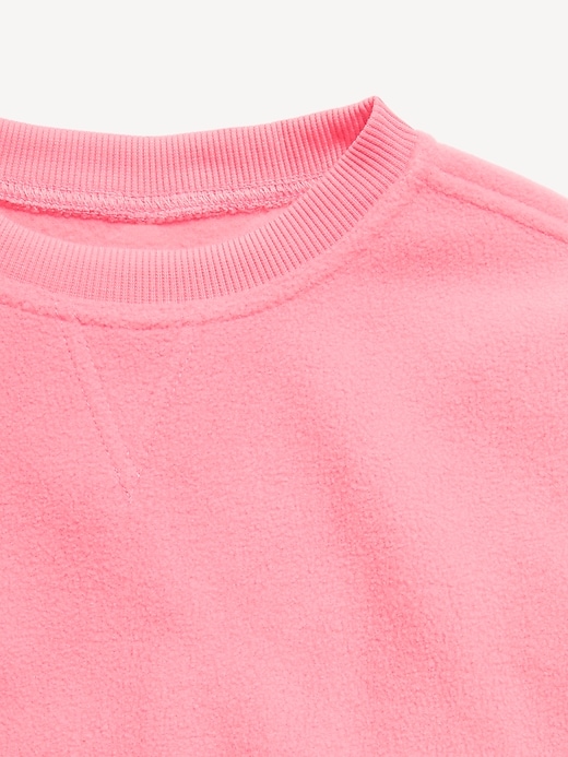 View large product image 2 of 2. Long-Sleeve Microfleece Crew-Neck Sweatshirt for Girls