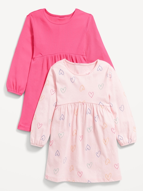 Long-Sleeve Dress 2-Pack for Toddler Girls