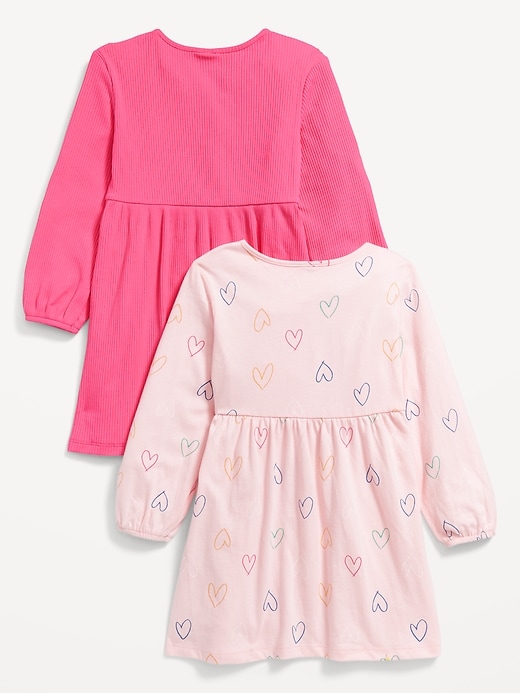 Voir une image plus grande du produit 2 de 3. Robe à manches longues pour toute-petite fille (paquet de 2)