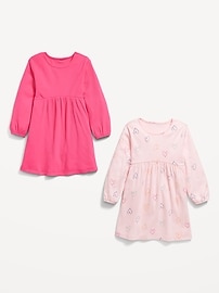 Voir une image plus grande du produit 3 de 3. Robe à manches longues pour toute-petite fille (paquet de 2)