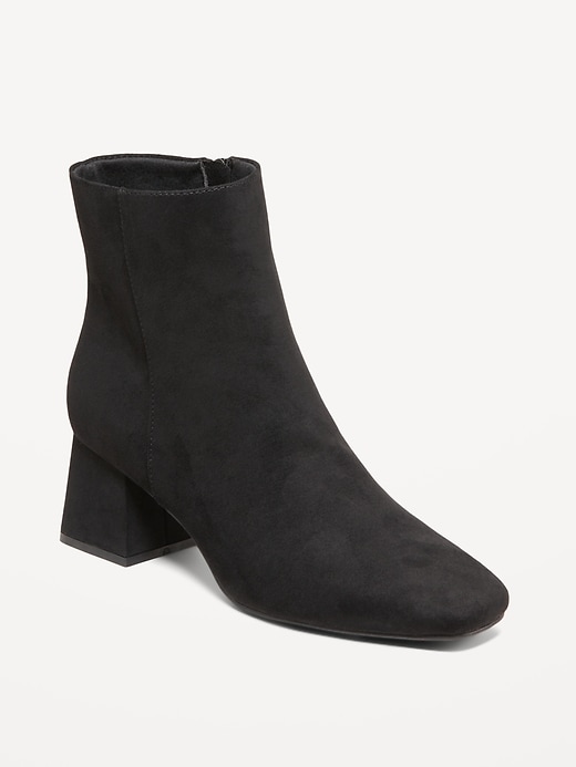 Image number 1 showing, Faux Suede Square Toe Boots