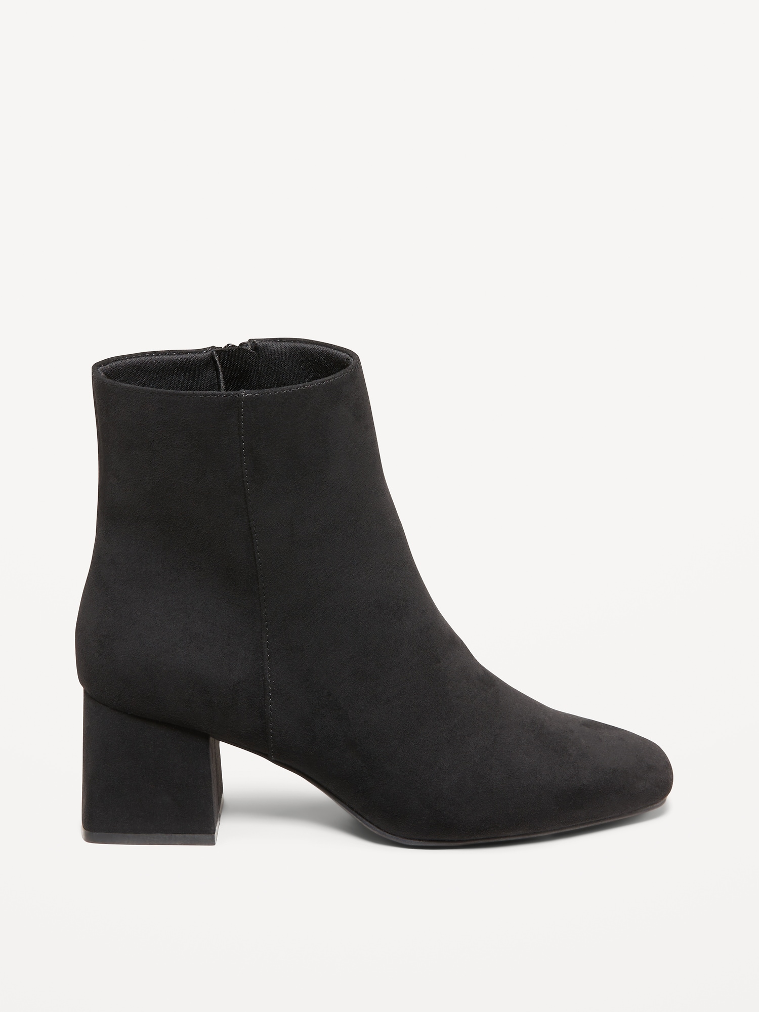 Faux Suede Square Toe Boots