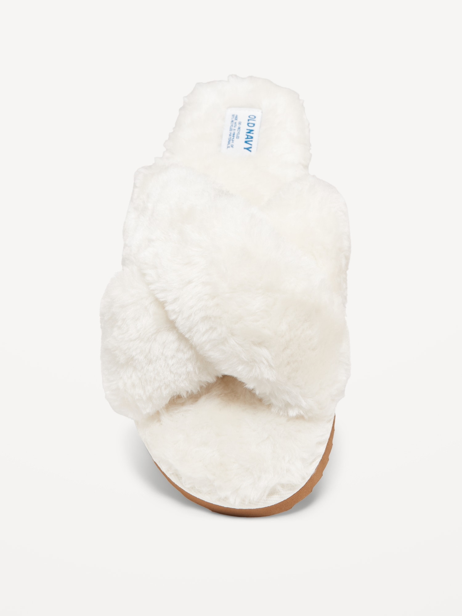 Faux-Fur Cross-Front Slippers