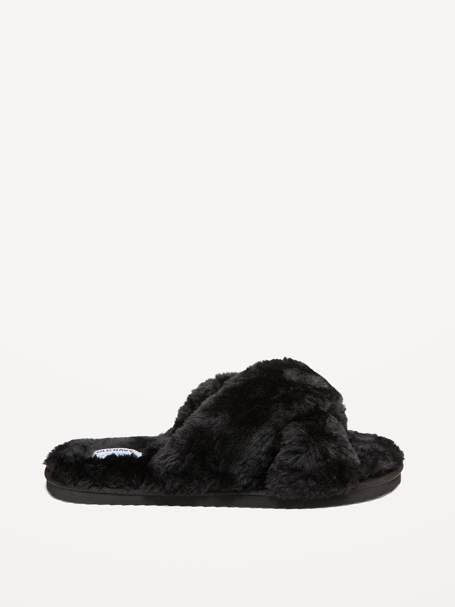 Faux-Fur Cross-Front Slippers