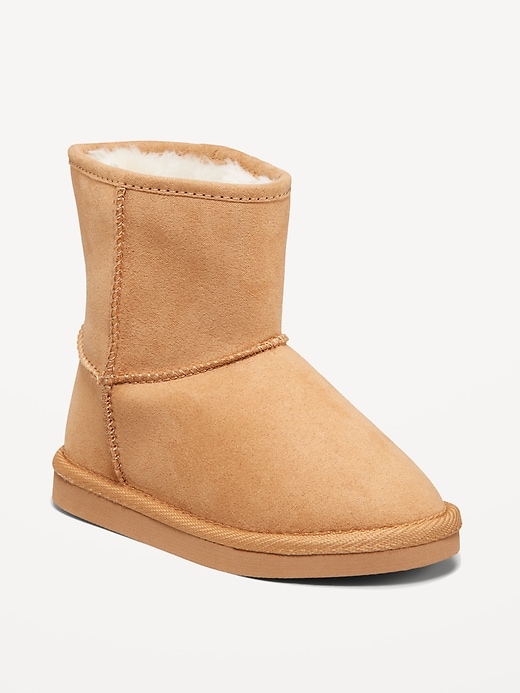 Voir une image plus grande du produit 1 de 4. Bottes en faux suède doublées de fausse fourrure pour fille