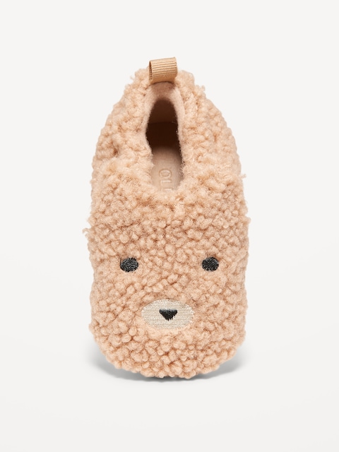 Bottines en Sherpa à motif animalier unisexe pour bébé - Brun