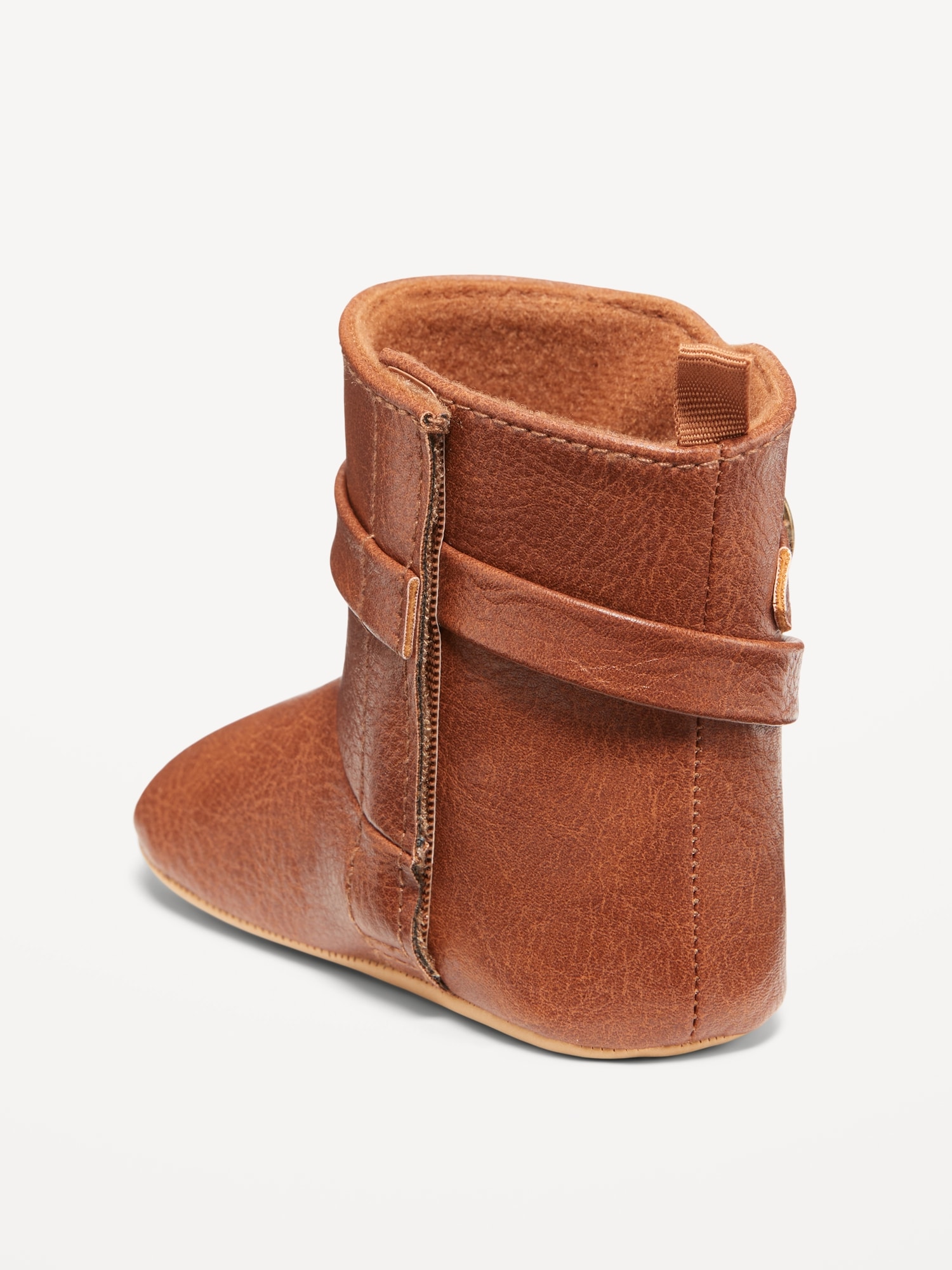 Faux-Leather Tall Buckled Boots for Baby