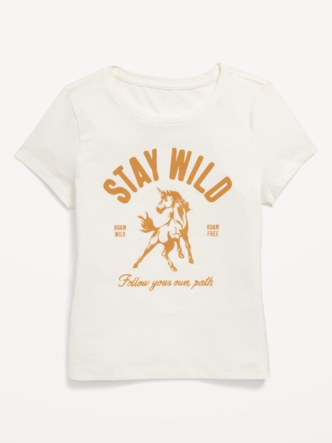 T-shirt à manches courtes à imprimé pour fille