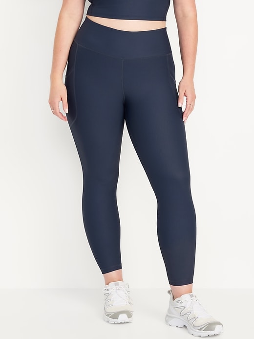 Image number 4 showing, High-Waisted PowerSoft Ribbed Leggings