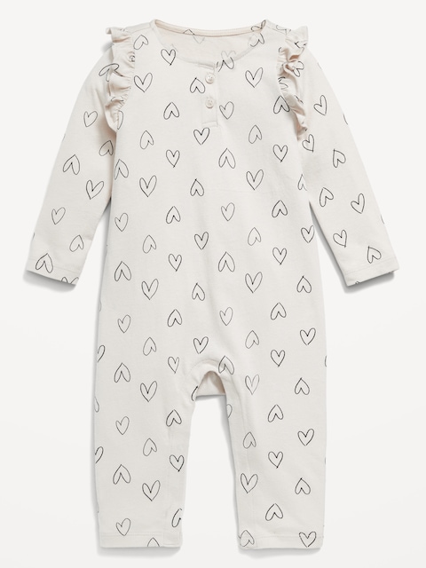 Combinaison à motif avec garniture à volants pour bébé
