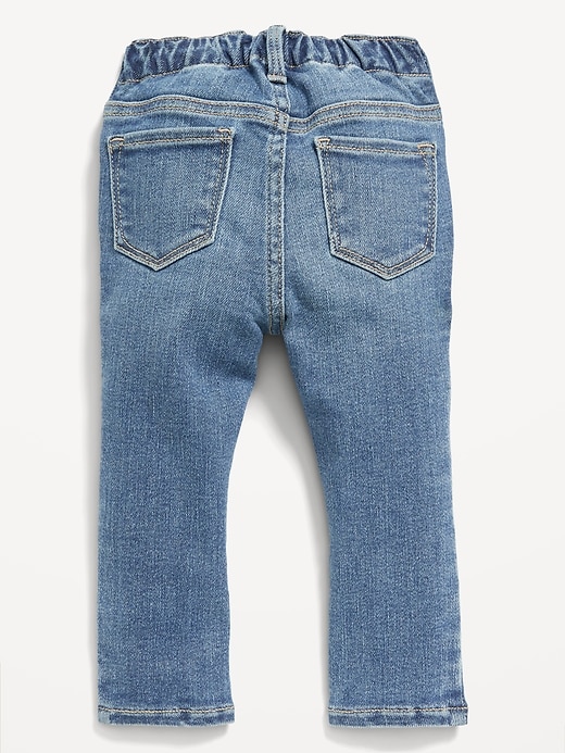 Voir une image plus grande du produit 2 de 2. Jegging Rockstar à ourlet effiloché à extensibilité 360° à taille haute pour toute-petite fille