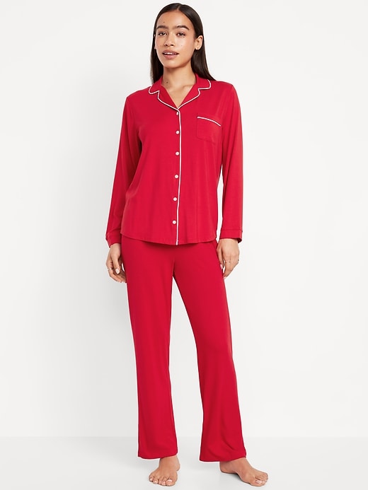 Image number 1 showing, Knit Jersey Pajama Pant Set