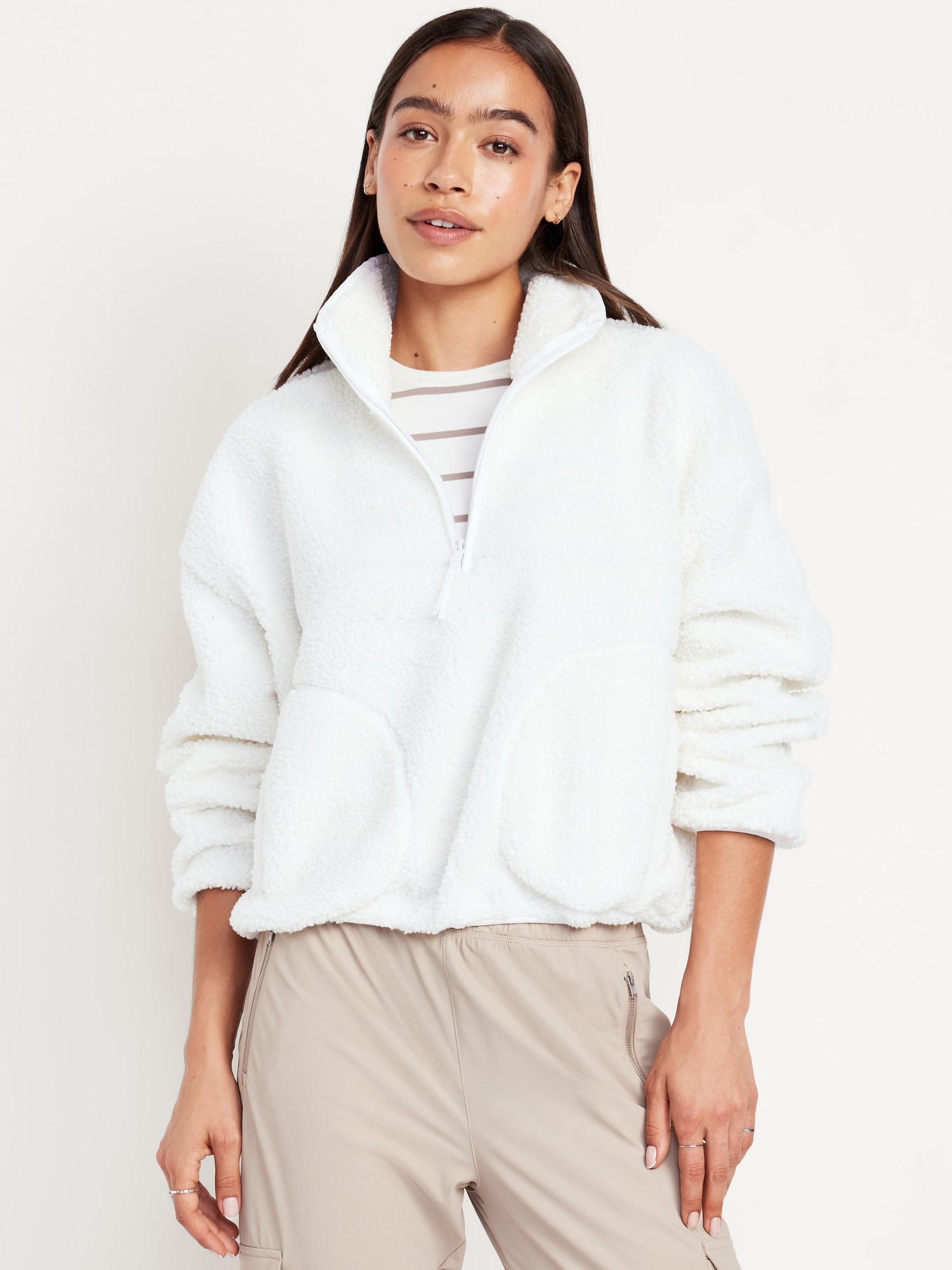 Old navy half zip sherpa sale