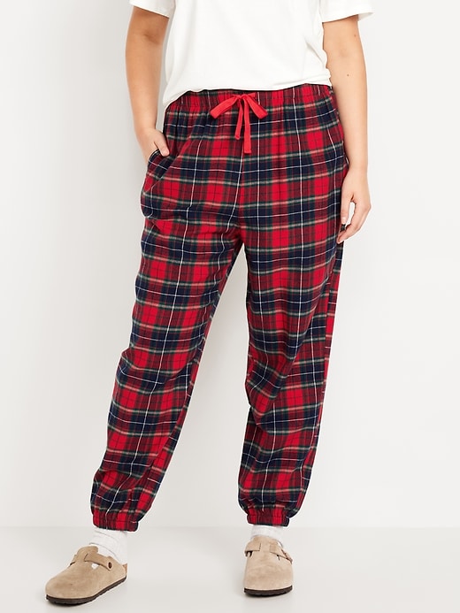 Image number 5 showing, High-Waisted Flannel Pajama Joggers