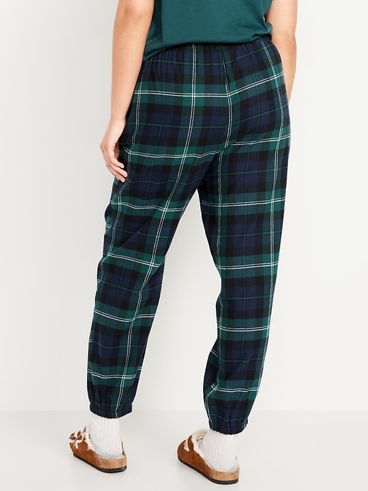 L'image numéro 6 présente Pantalon de jogging de pyjama en flanelle à taille haute pour femme