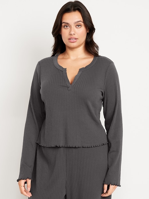 Image number 5 showing, Ribbed Pajama Top