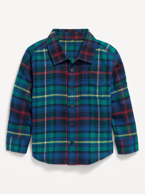 Chemise douillette à manches longues et à poche à carreaux pour Tout-petit garçon