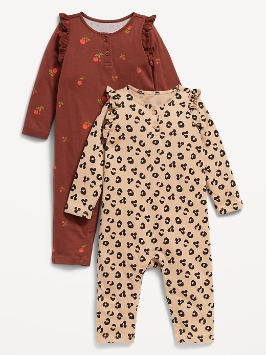 View large product image 1 of 3. Printed Ruffle-Trim Jumpsuit 2-Pack for Baby