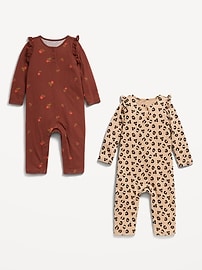 View large product image 3 of 3. Printed Ruffle-Trim Jumpsuit 2-Pack for Baby