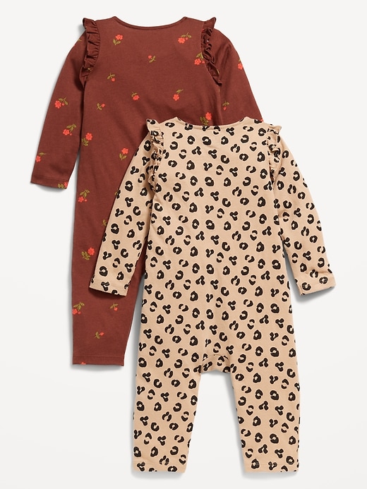 View large product image 2 of 3. Printed Ruffle-Trim Jumpsuit 2-Pack for Baby