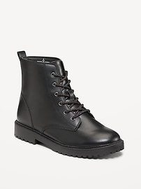 Shiny Faux Leather Combat Boots for Girls Old Navy