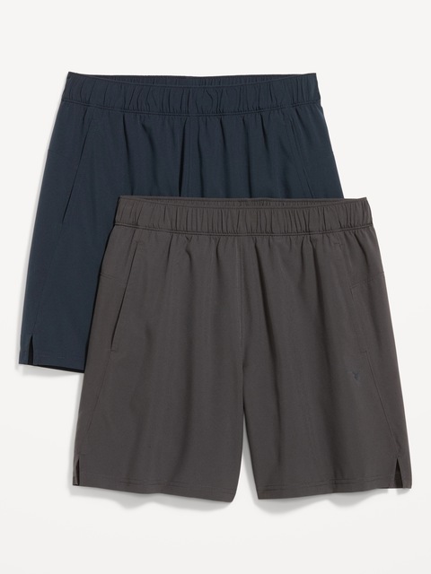 Essential Workout Shorts 2-Pack -- 7-inch inseam - Grey/Navy