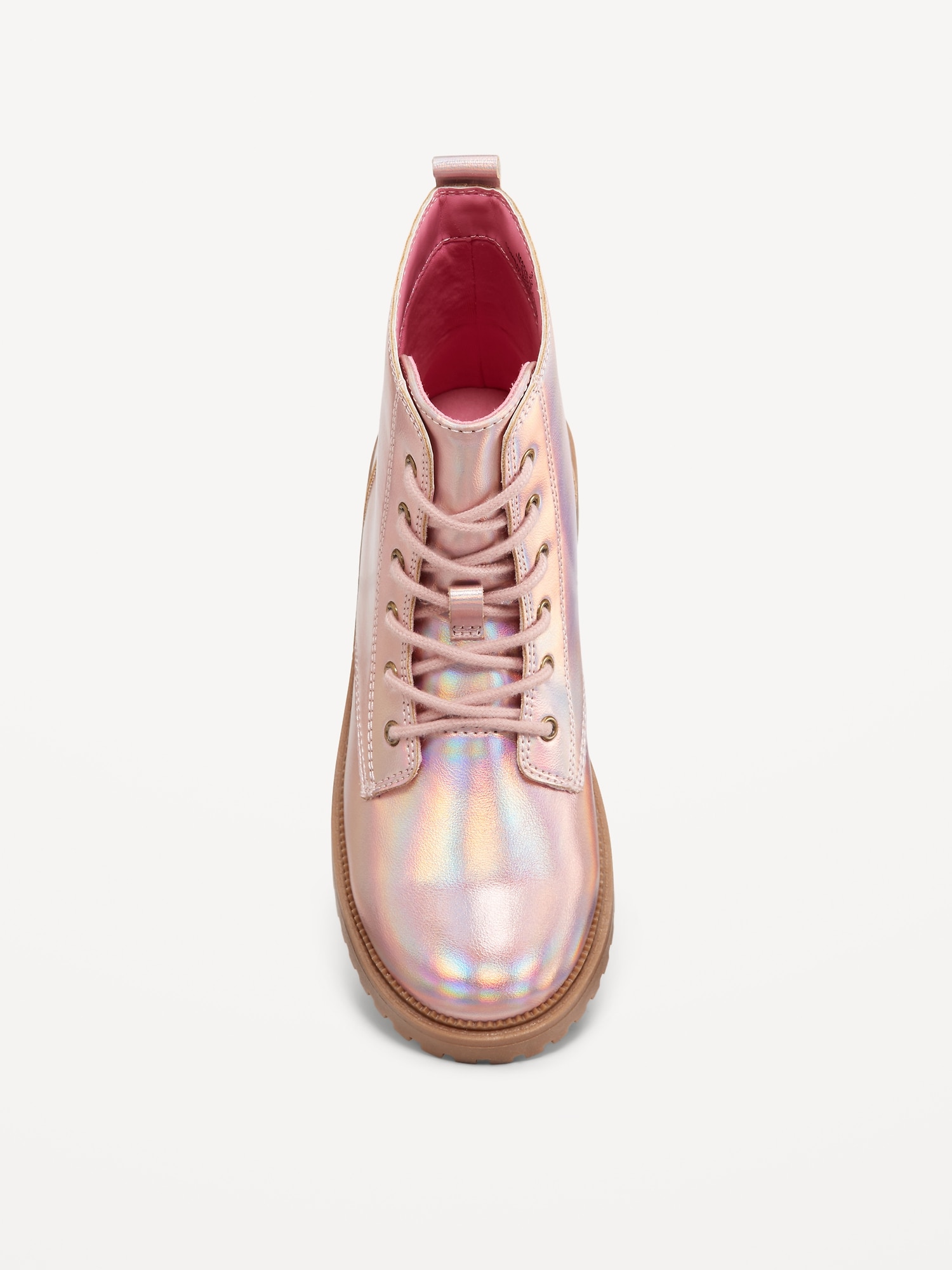 Shiny Faux-Leather Combat Boots for Girls