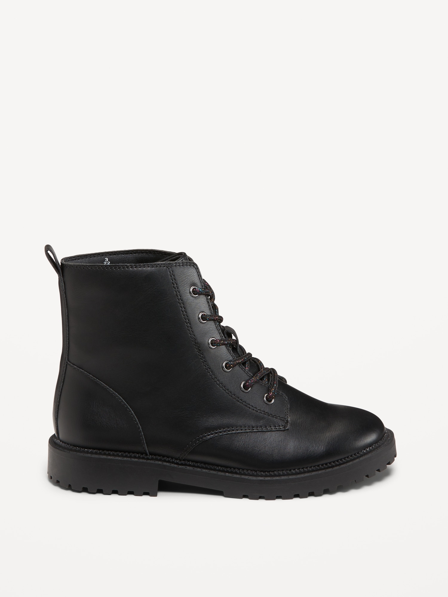 Shiny Faux-Leather Combat Boots for Girls