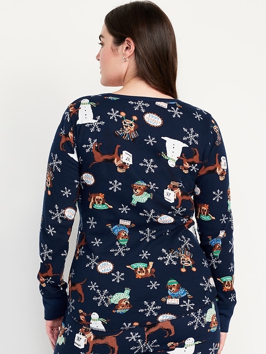 Image number 5 showing, Printed Waffle Pajama Top