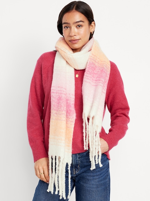 Fringed Scarf - Pink