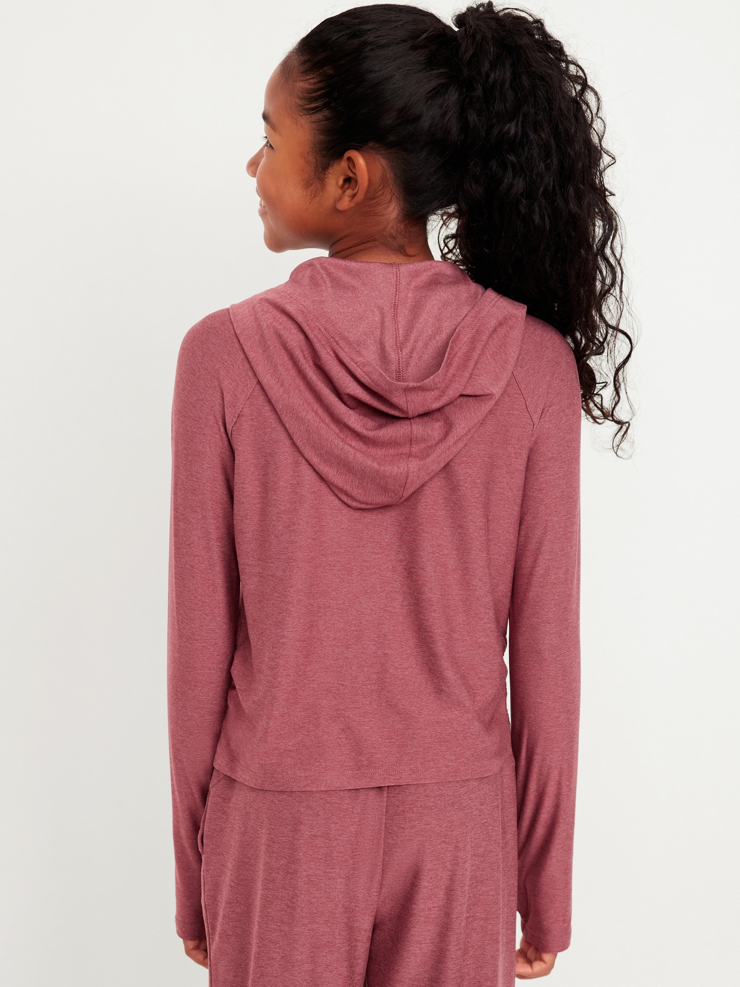 CloudMotion Side-Ruched Hoodie for Girls