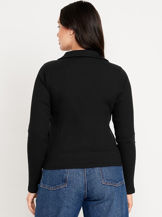 Image number 6 showing, Slim Ribbed Button-Down Top