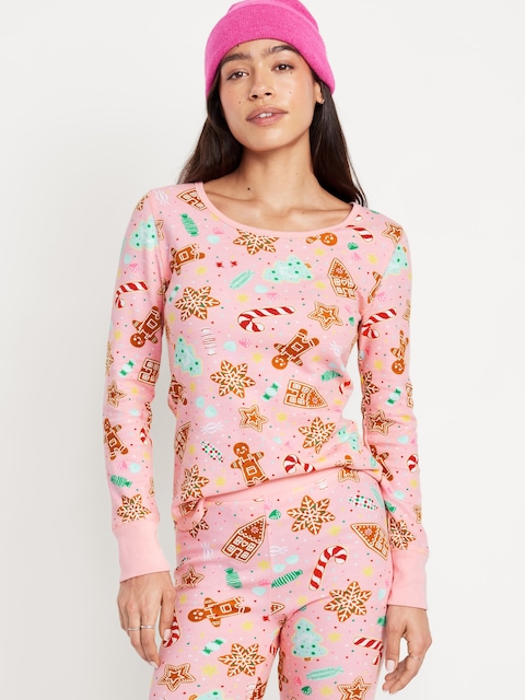 Haut de pyjama gaufré à motif - Orange