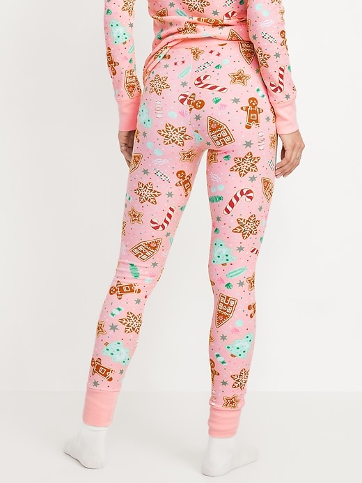 L'image numéro 2 présente Legging de pyjama gaufré à taille haute et à motif