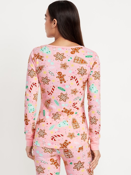 Image number 2 showing, Printed Waffle Pajama Top