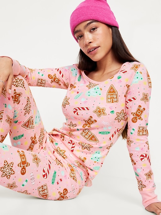 Image number 3 showing, Printed Waffle Pajama Top