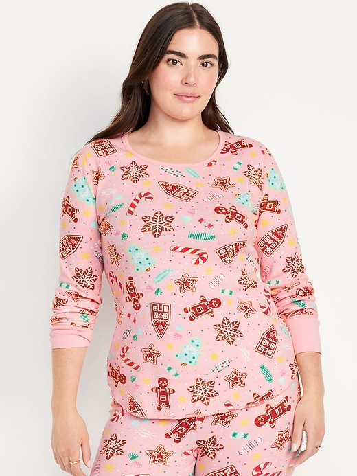 Image number 5 showing, Printed Waffle Pajama Top