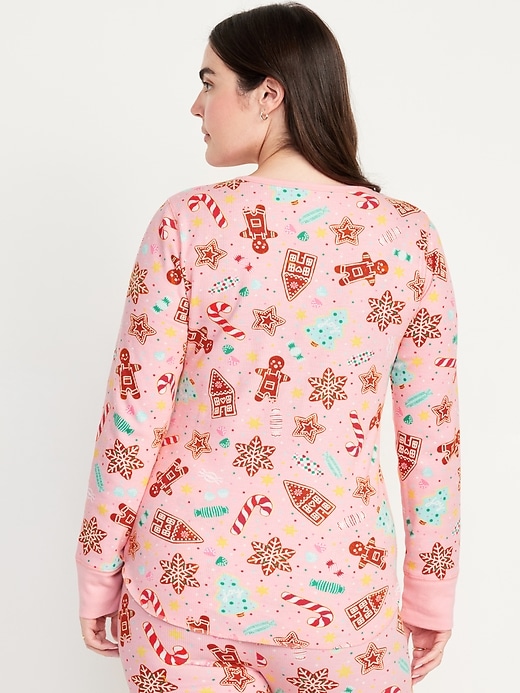 Image number 6 showing, Printed Waffle Pajama Top